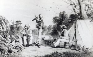Een verkenningspartij op zoek naar geschikt land voor een schapenboerderij, c.1847 door Alexander Denistoun Lang